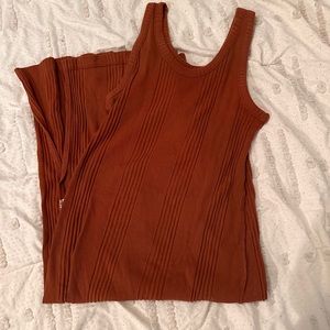 Burnt Orange Midi Dress